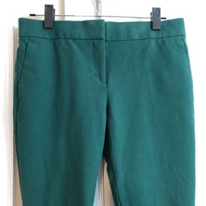 Ann Taylor, twill, cropped work pants in emerald